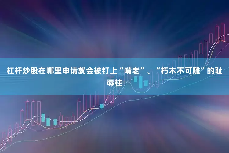 杠杆炒股在哪里申请就会被钉上“啃老”、“朽木不可雕”的耻辱柱
